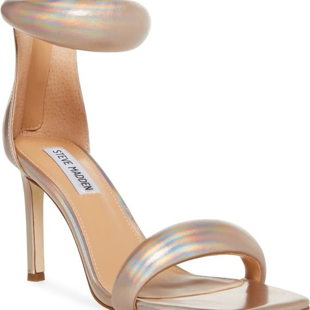 Steve Madden Partay Ankle Strap Sandal, Iridescent, Size 8